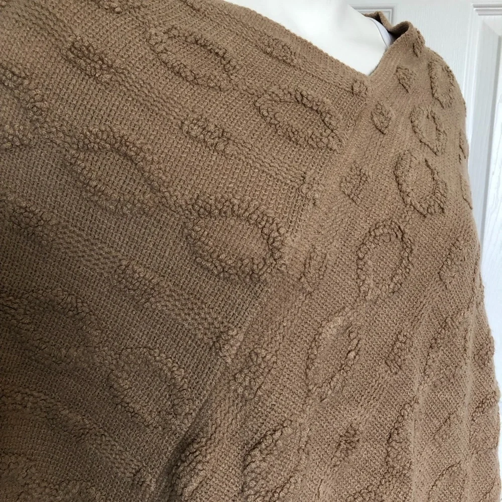 Brown Knit Poncho - Picture 2 of 3